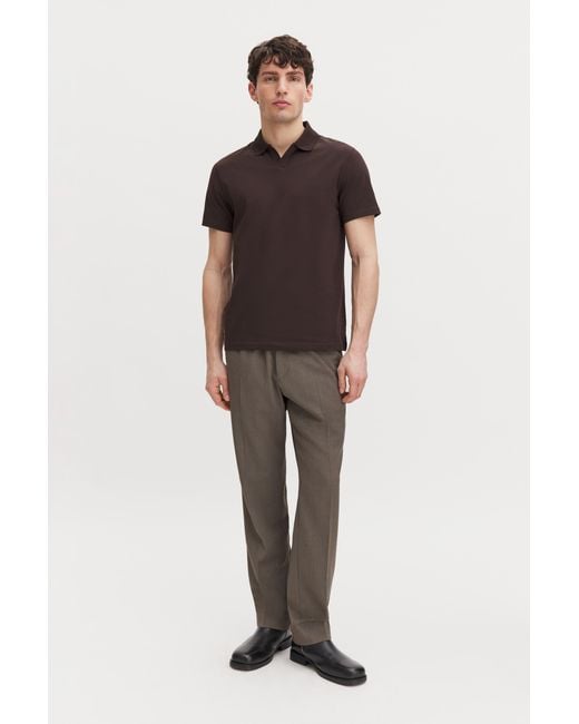 Filippa K Brown Stretch Cotton Polo T-Shirt for men