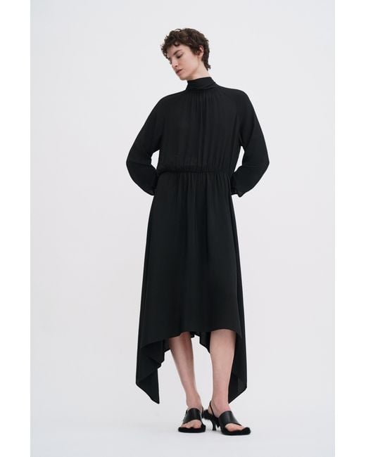 Filippa K Black Tie Neck Scarf Dress