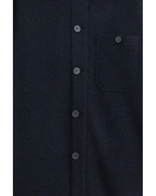 Filippa K Blue Boiled Wool Shirt Jacket for men