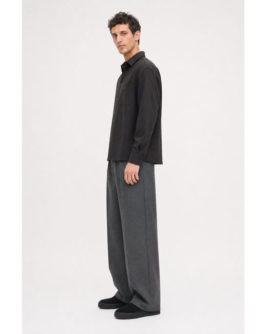 Filippa K Black Boxy Wool Twill Shirt for men