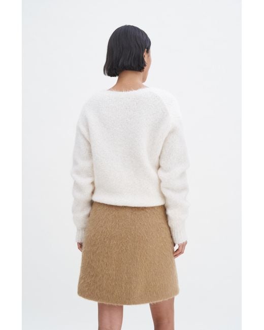 Filippa K White Hairy Wool Blend Mini Skirt
