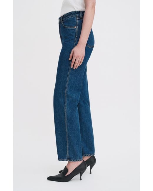 Filippa K Blue High Waisted Cropped Jeans