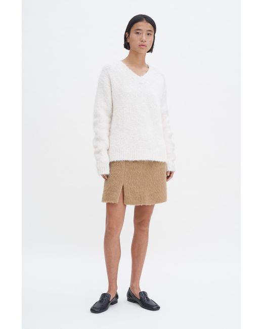 Filippa K White Hairy Wool Blend Mini Skirt