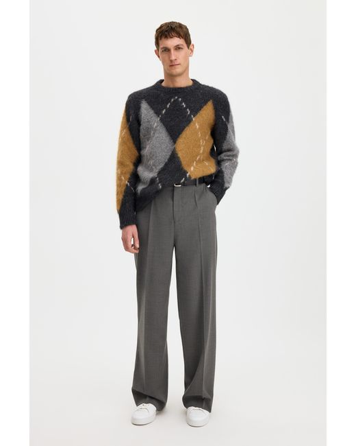 Filippa K Gray Alpaca Check Sweater for men