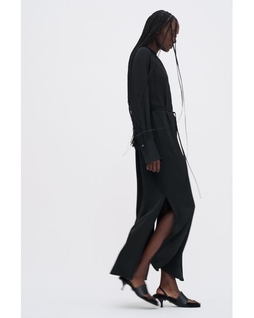 Filippa K Black Gathered Raglan Dress