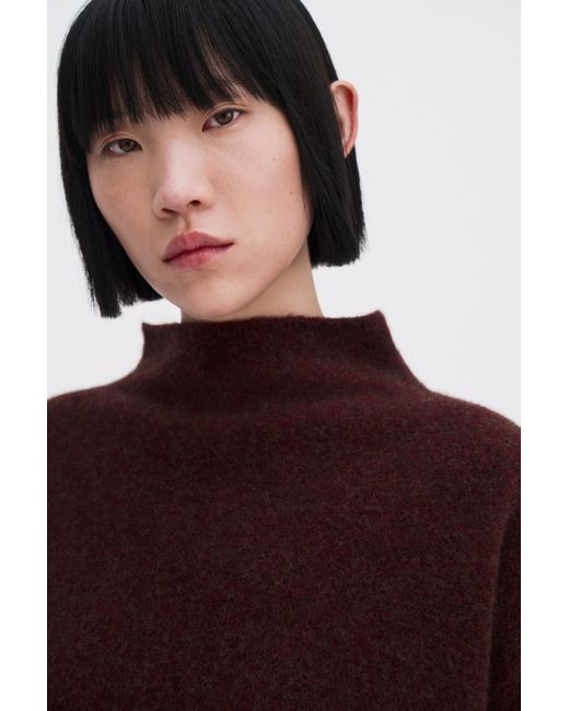 Filippa K Red Mika Yak Funnelneck Sweater