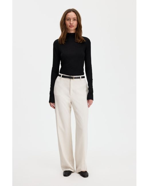 Filippa K Blue Rib Mock Neck Top