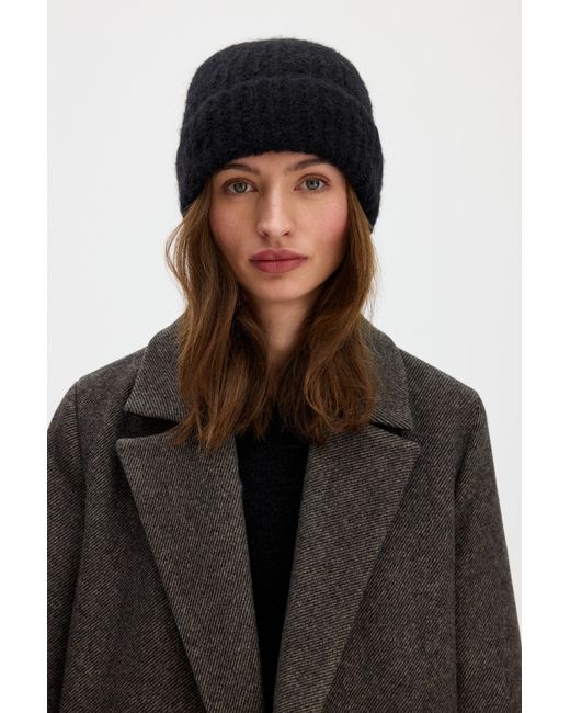 Filippa K Black Hairy Alpaca Hat