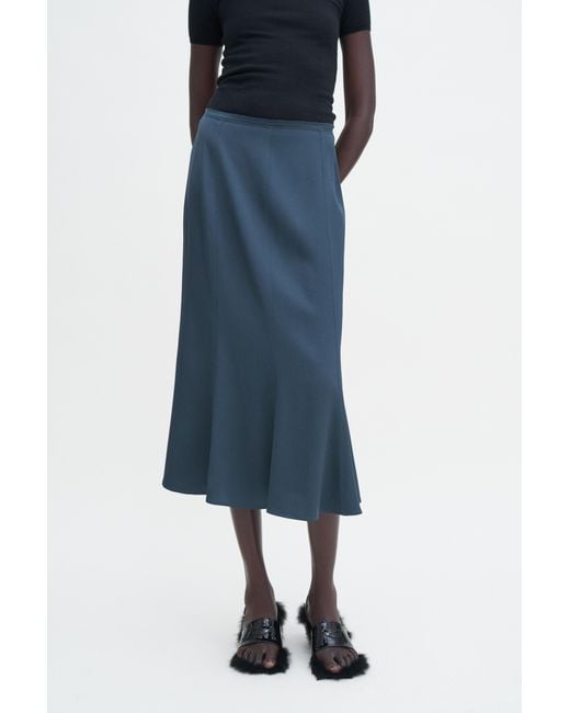 Filippa K Blue Satin Skirt