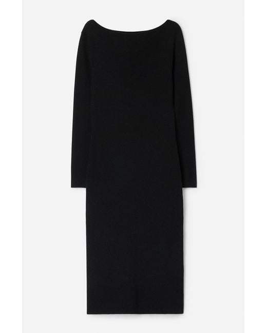 Filippa K Black Boatneck Rib Dress