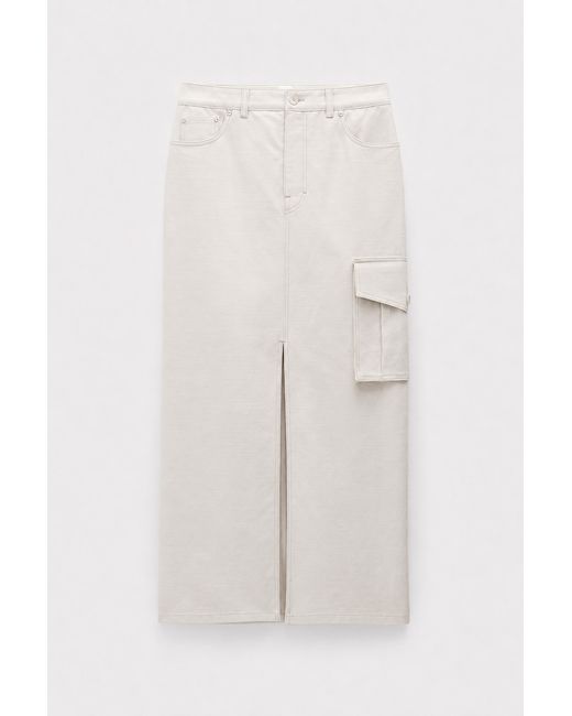 Filippa K White Long Cargo Skirt