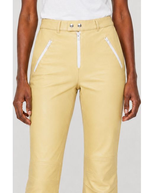Filippa K Yellow Kick Flare Leather Trousers