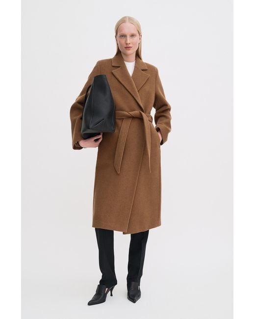 Filippa K Brown Charlotte Wool Belted Coat