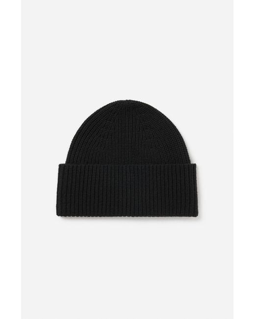 Filippa K Black Wool Rib Hat for men