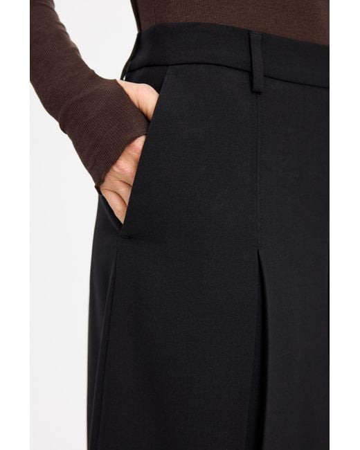 Filippa K Black Pleated Wool Skirt
