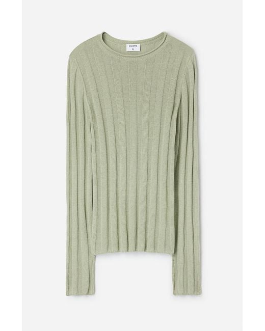 Filippa K Green Linen Rib Sweater