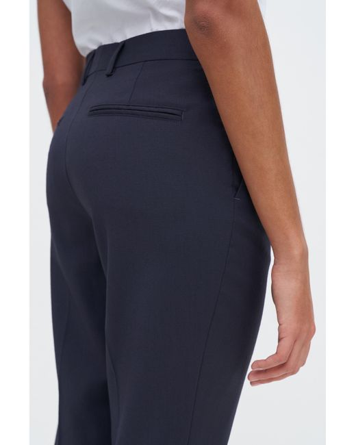 Filippa K Blue Emma Cropped Cool Wool Trousers