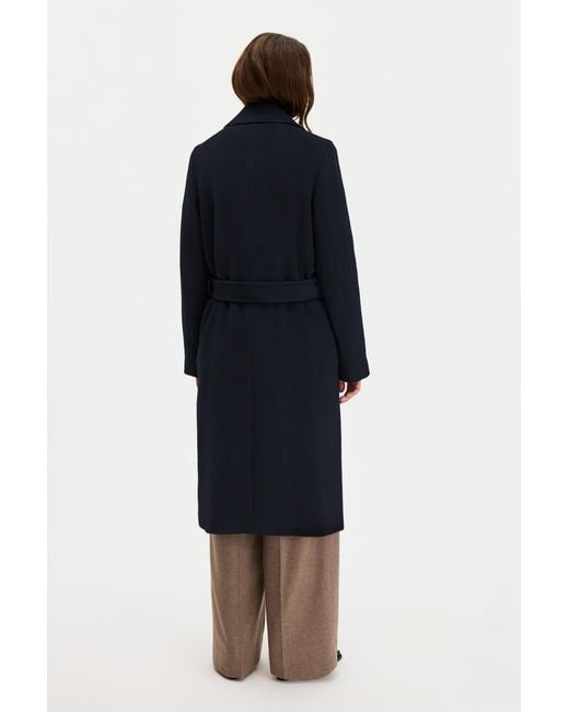 Filippa K Blue Charlotte Wool Belted Coat