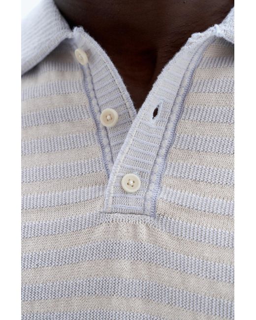 Filippa K White Knitted Polo Sweater for men