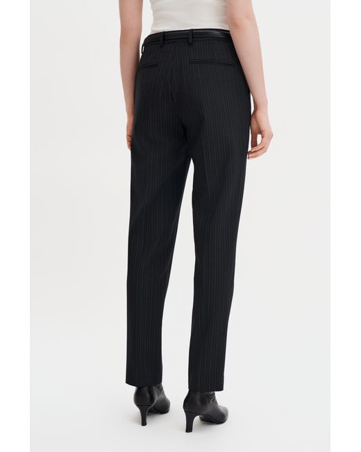 Filippa K Blue Emma Cropped Pinstripe Trouser