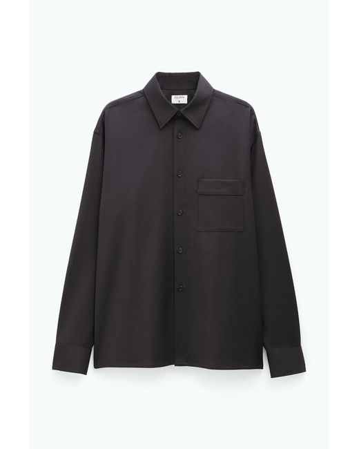 Filippa K Black Boxy Wool Twill Shirt for men