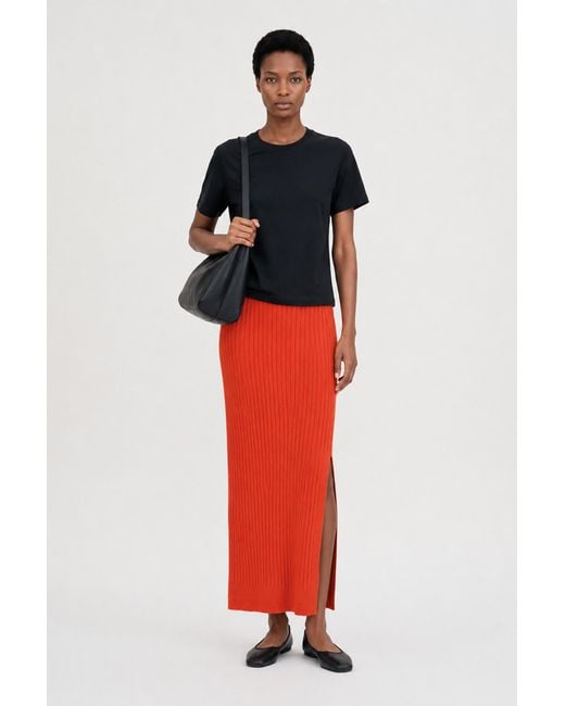 Filippa K Red Rib Knit Skirt