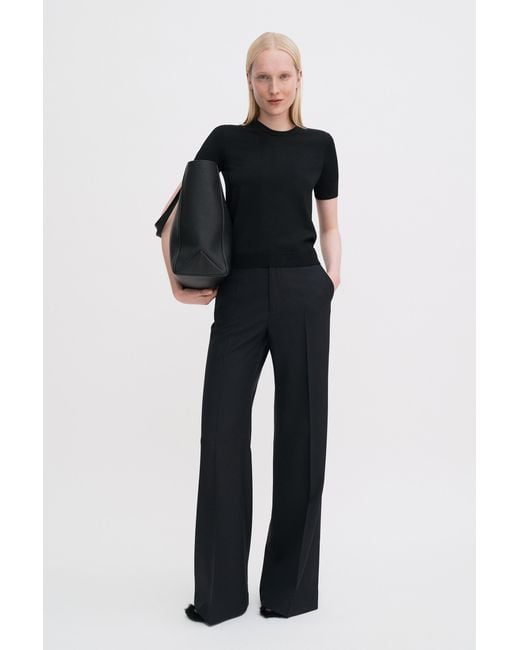 Filippa K Black Glossy Knit Top