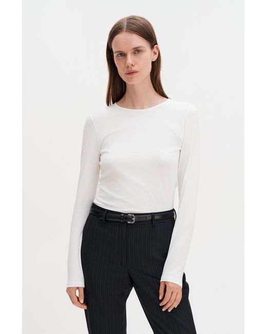 Filippa K White Cotton Stretch Long Sleeve