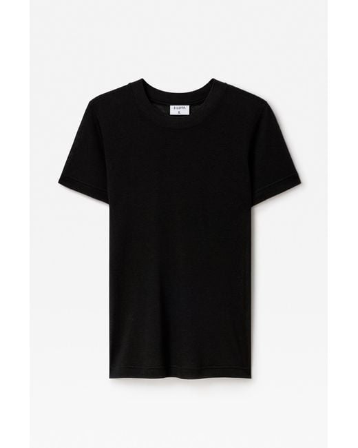 Filippa K Black Lyocell Cashmere Tee