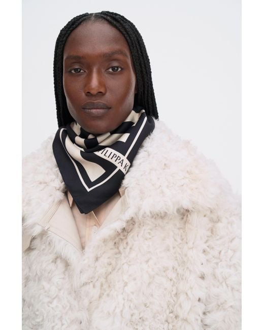 Filippa K Black Printed Silk Scarf