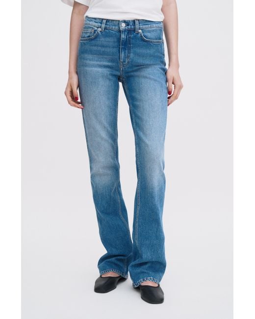 Filippa K Blue Stacked Bootcut Jeans