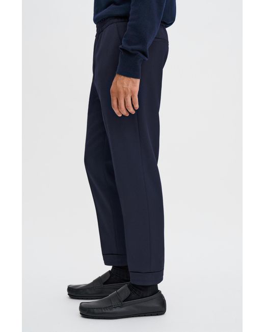 Filippa K Blue Terry Cropped Trousers for men