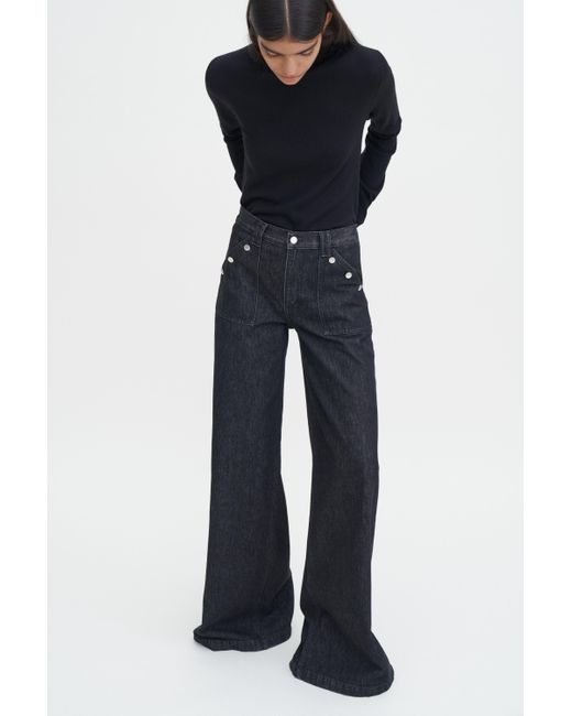 Filippa K Blue Loose Buttoned Jeans