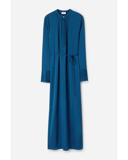 Filippa K Blue Gathered Raglan Dress
