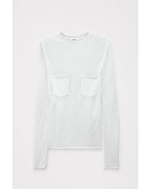 Filippa K White Mesh Pocket Top