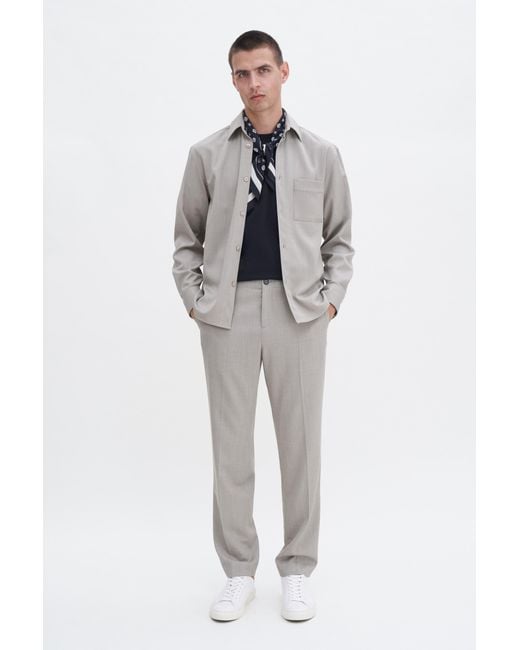 Filippa K Gray Boxy Wool Twill Shirt for men