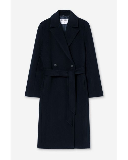 Filippa K Blue Charlotte Wool Belted Coat