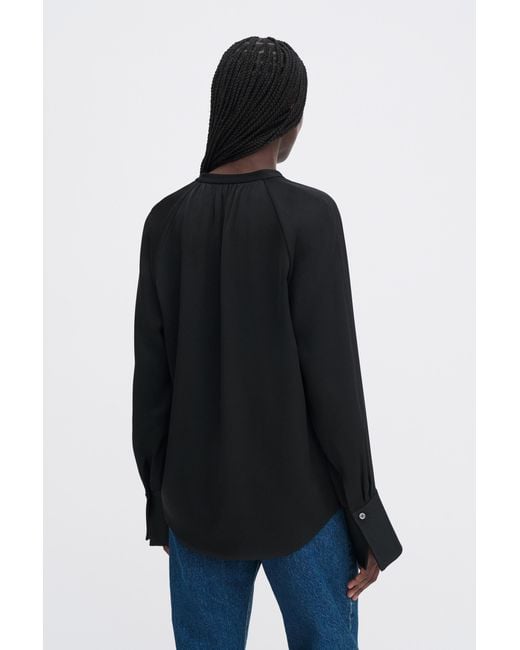 Filippa K Blue Gathered Raglan Blouse