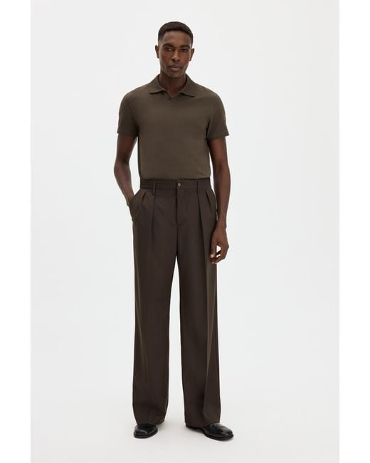 Filippa K Brown Stretch Cotton Polo T-Shirt for men