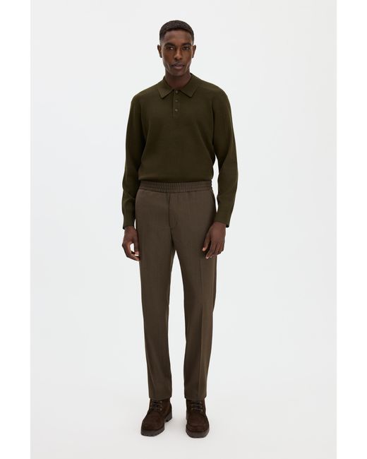Filippa K Green Textured Knit Polo Shirt for men