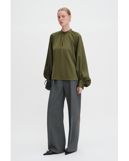 Filippa K Green Stand Collar Blouse