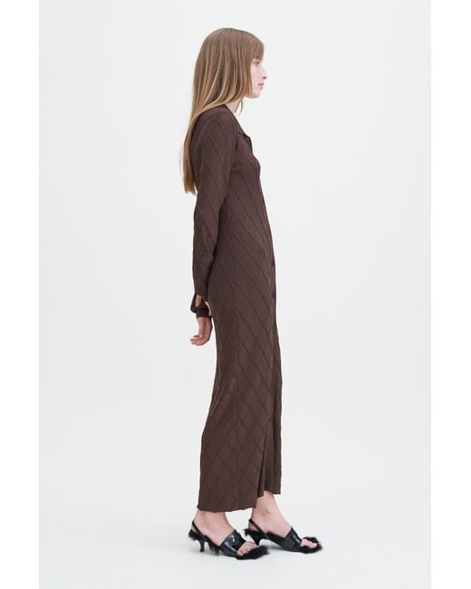 Filippa K Brown Diamond Shirt Dress