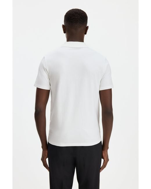 Filippa K White Stretch Cotton Polo T-Shirt for men