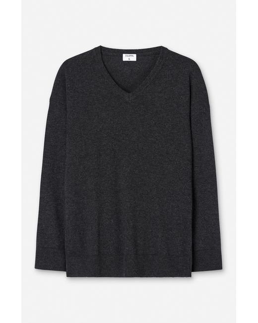 Filippa K Black Soft Wool V-Neck Sweater
