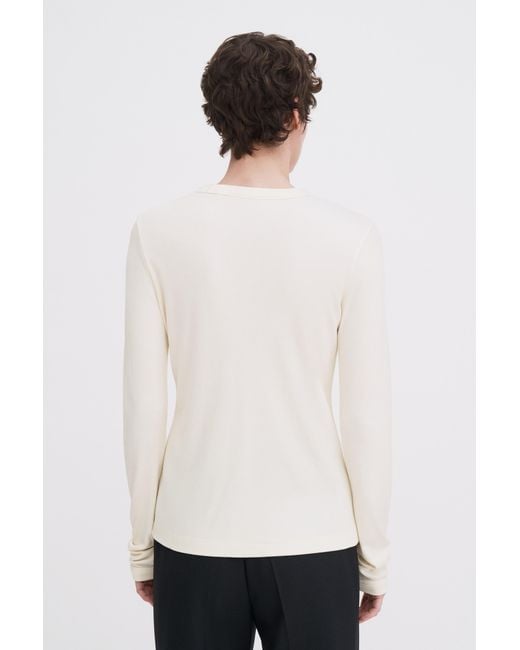 Filippa K White Soft Ribbed Jersey Top