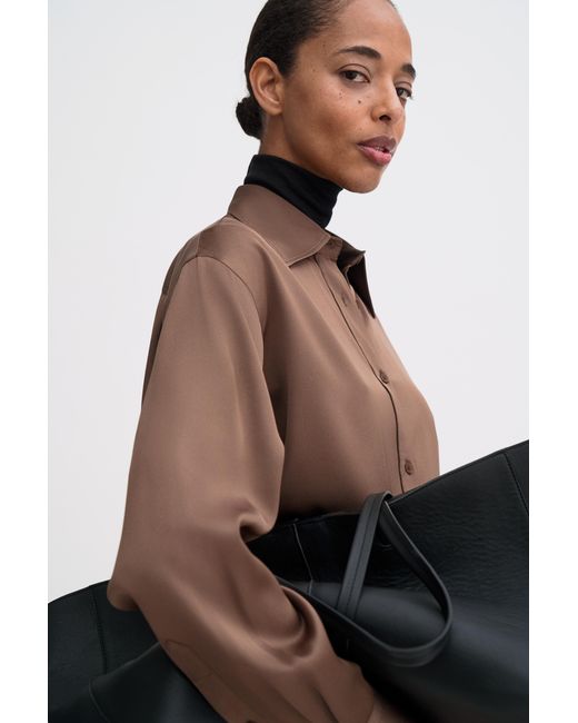 Filippa K Brown Satin Shirt