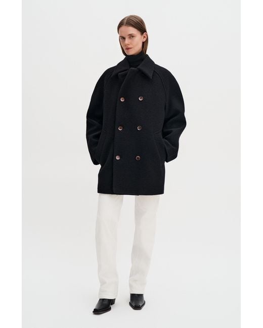 Filippa K Blue Double Breasted Boiled Wool Ja