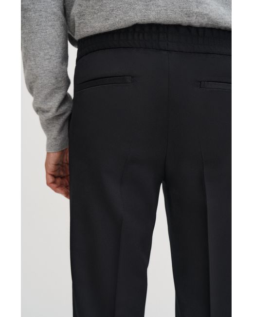 Filippa K Black Terry Cropped Trousers for men