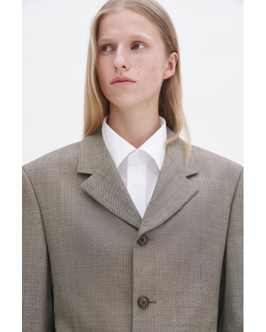 Filippa K Gray Wool Blend Single Breasted Bla