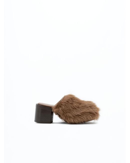 Filippa K Brown Hairy Platform Clog